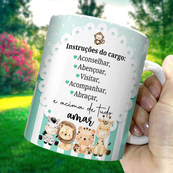 Caneca Personalizada "Promovido a Padrinho" – Tema Safari
